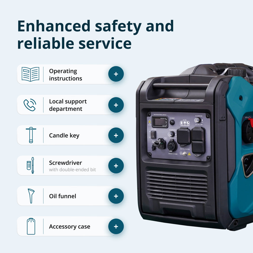 Könner & Söhnen 5500W Portable Inverter Generator | Gasoline, Electric Start, CO Sensor | KS 6000iES CO