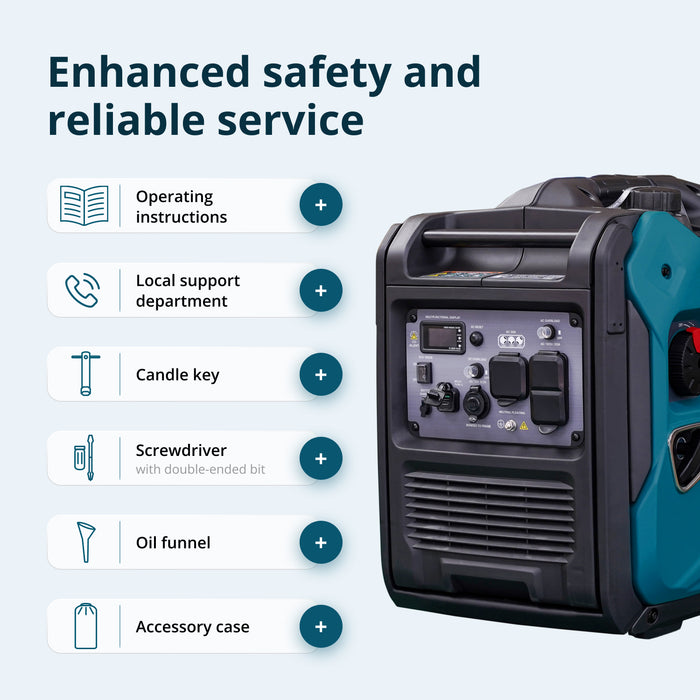 Könner & Söhnen 5500W Portable Inverter Generator | Gasoline, Electric Start, CO Sensor | KS 6000iES CO