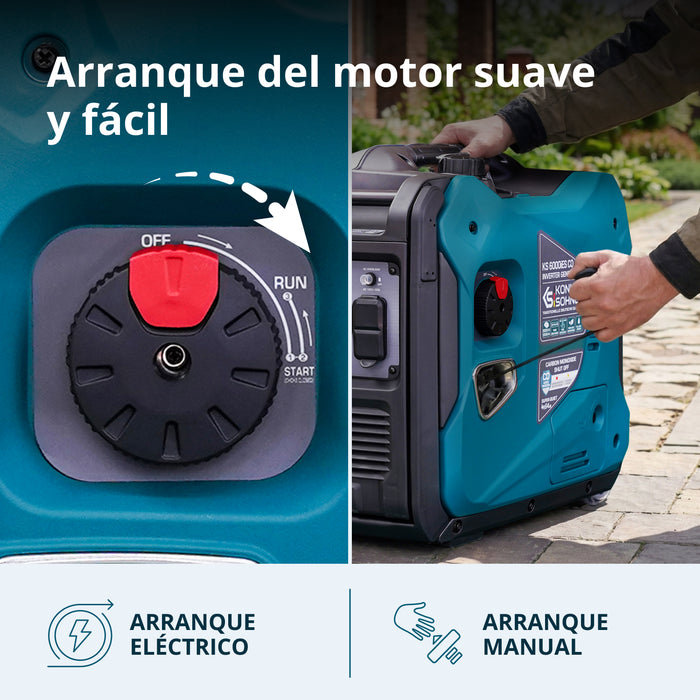Generador Inverter 5500W de potencia máxima / 5.000 W de potencia nominal, Arranque Eléctrico, 120/240 V 30 A, Onda Sinusoidal Pura, Sensor de CO | KS 6000iES CO Könner & Söhnen