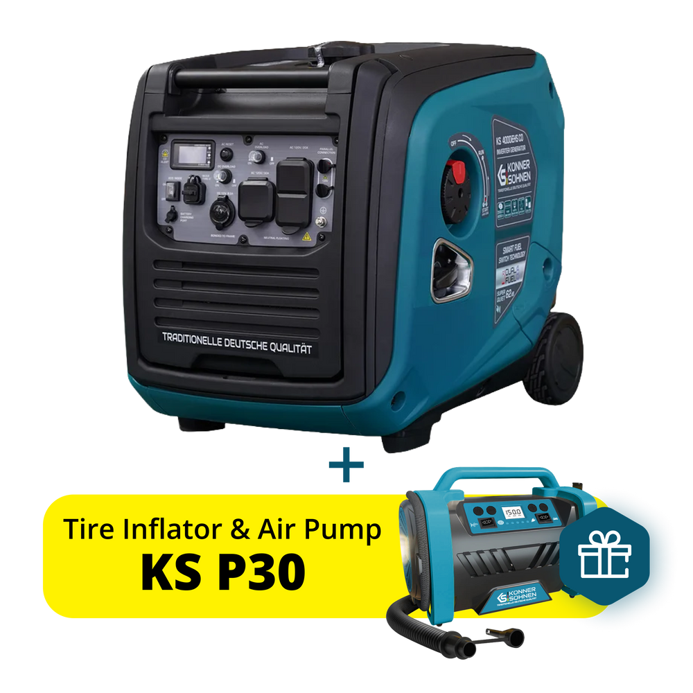 Könner & Söhnen 4000W Dual Fuel Inverter Generator | LPG/Gasoline, Electric Start, CO Sensor | KS 4000iEHS CO