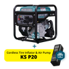 Könner & Söhnen KS 3200i CO open frame inverter generator with a promotional free gift: the KS P20 cordless tire inflator and air pump