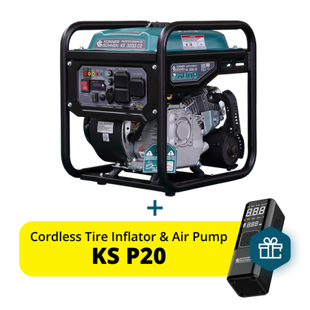Könner & Söhnen 3200W Portable Inverter Generator | Gasoline, Pure Sine Wave, CO Sensor | KS 3200i CO