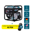 Könner & Söhnen KS 3300i inverter generator featuring Premium German Quality, 3-Year Warranty, USA service & repairs, and included free tire inflator gift.