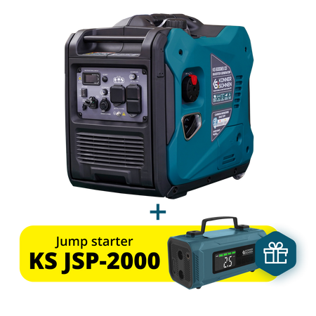 Könner & Söhnen 5500W Portable Inverter Generator | Gasoline, Electric Start, CO Sensor | KS 6000iES CO
