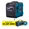 Könner & Söhnen KS 6000iEHS CO dual fuel inverter generator on wheels, with a promotional free gift: the KS JSP-2000 portable jump starter