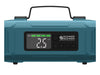 Könner & Söhnen KS JSP-2000 multi-function portable jump starter with battery-powered tire inflator. Large digital screen displays a reading of 2.5 BAR for car tire pressure
