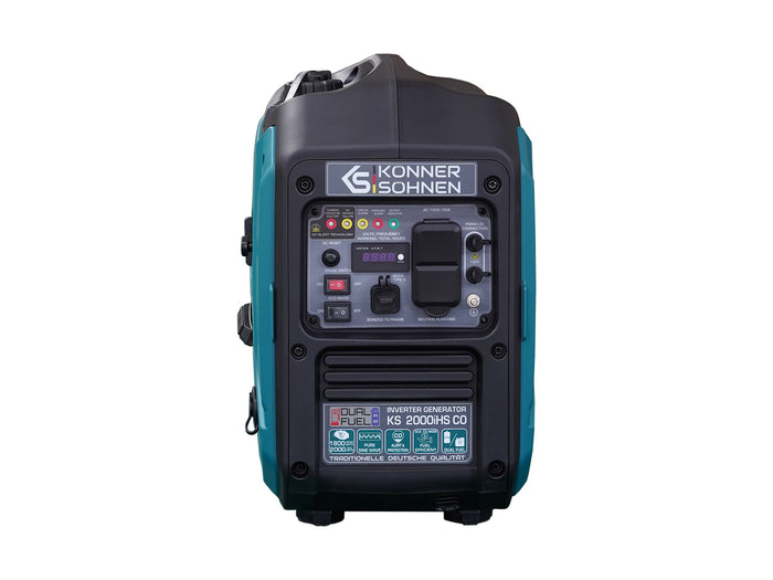 Könner & Söhnen 2000W Portable Dual Fuel Inverter Generator | Gasoline & Propane, Super Quiet 57 dB | KS 2000iH S CO
