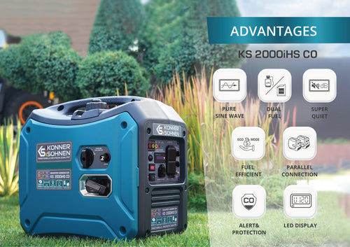 Generador inverter híbrido de gas/gasolina KS 2000iHS CO