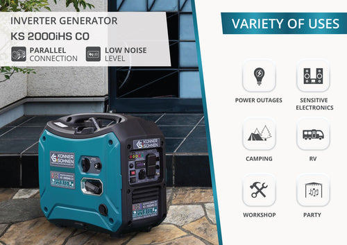 Generador inverter híbrido de gas/gasolina KS 2000iHS CO