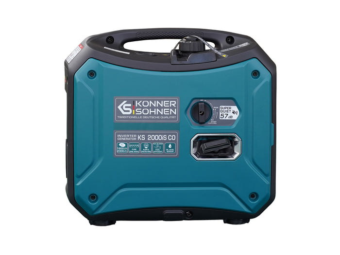 Könner & Söhnen 2000W Portable Inverter Generator | Super Quiet 57 dB, Pure Sine Wave | KS 2000iS CO