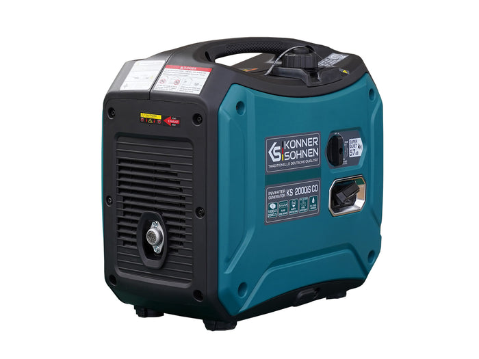 Könner & Söhnen 2000W Portable Inverter Generator | Super Quiet 57 dB, Pure Sine Wave | KS 2000iS CO