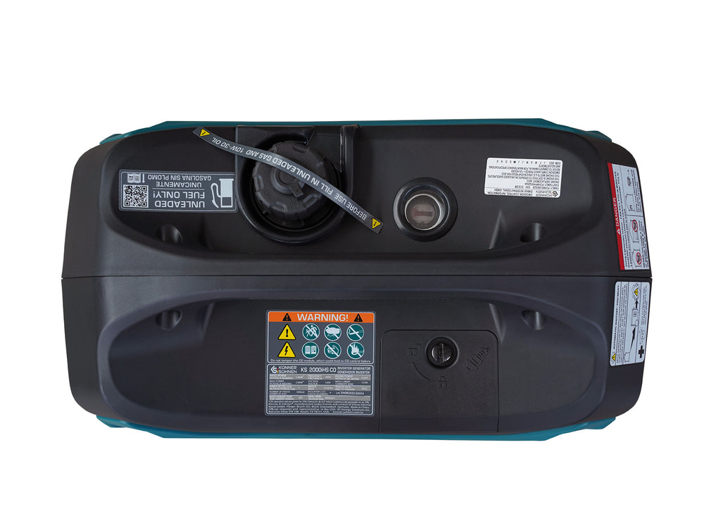 Könner & Söhnen 2000W Portable Inverter Generator | Super Quiet 57 dB, Pure Sine Wave | KS 2000iS CO