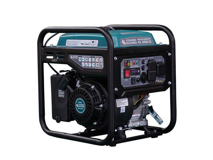 Könner & Söhnen 3200W Portable Inverter Generator | Gasoline, Pure Sine Wave, CO Sensor | KS 3200i CO