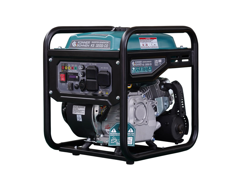 Könner & Söhnen 3200W Portable Inverter Generator | Gasoline, Pure Sine Wave, CO Sensor | KS 3200i CO