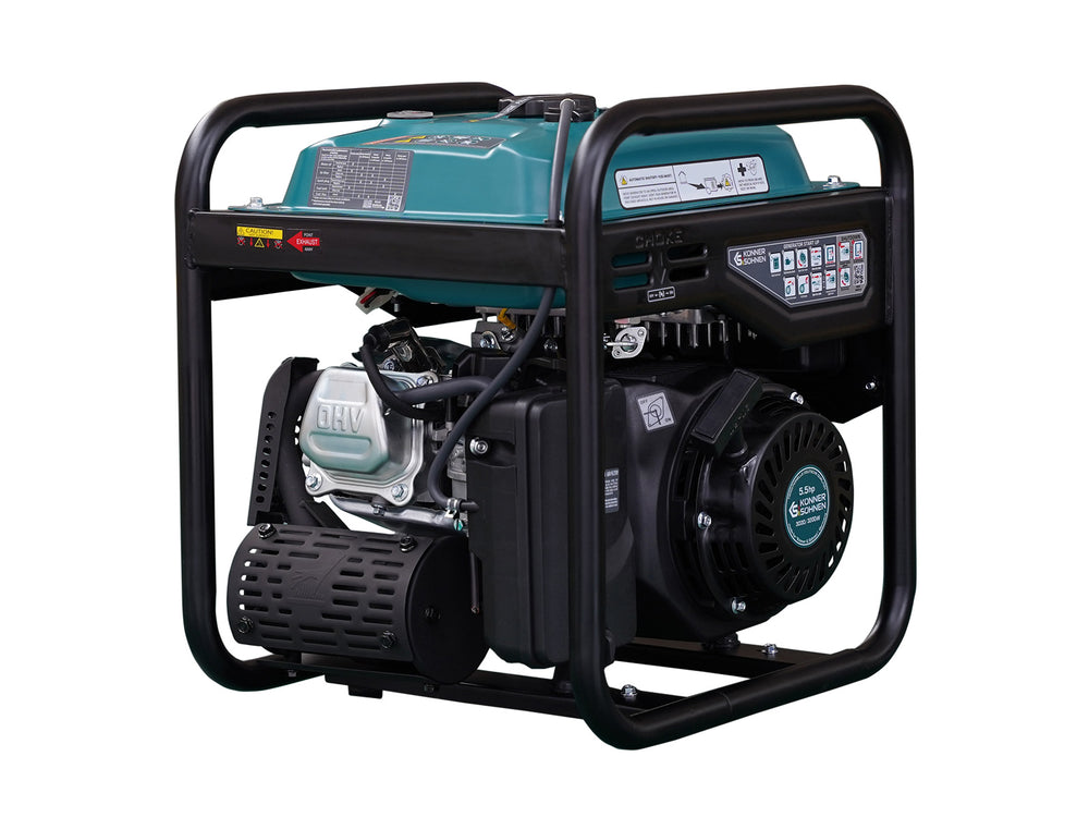 Könner & Söhnen 3200W Portable Inverter Generator | Gasoline, Pure Sine Wave, CO Sensor | KS 3200i CO