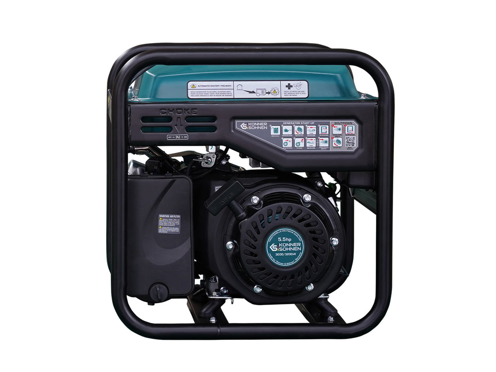 Könner & Söhnen 3200W Portable Inverter Generator | Gasoline, Pure Sine Wave, CO Sensor | KS 3200i CO