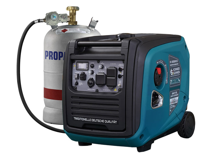 Könner & Söhnen 4000W Dual Fuel Inverter Generator | LPG/Gasoline, Electric Start, CO Sensor | KS 4000iEHS CO