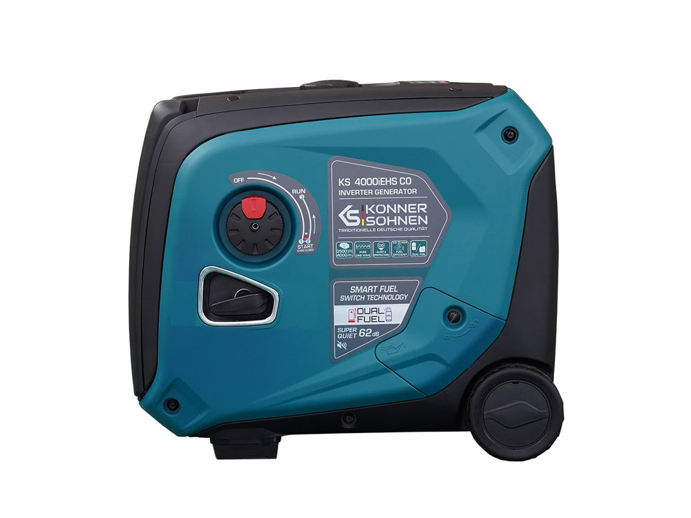 Könner & Söhnen 4000W Dual Fuel Inverter Generator | LPG/Gasoline, Electric Start, CO Sensor | KS 4000iEHS CO