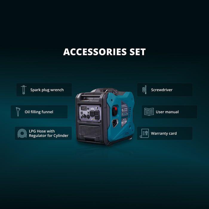 Könner & Söhnen 5500W Dual Fuel Inverter Generator | LPG/Gasoline, Electric Start, CO Sensor | KS 6000iEHS CO