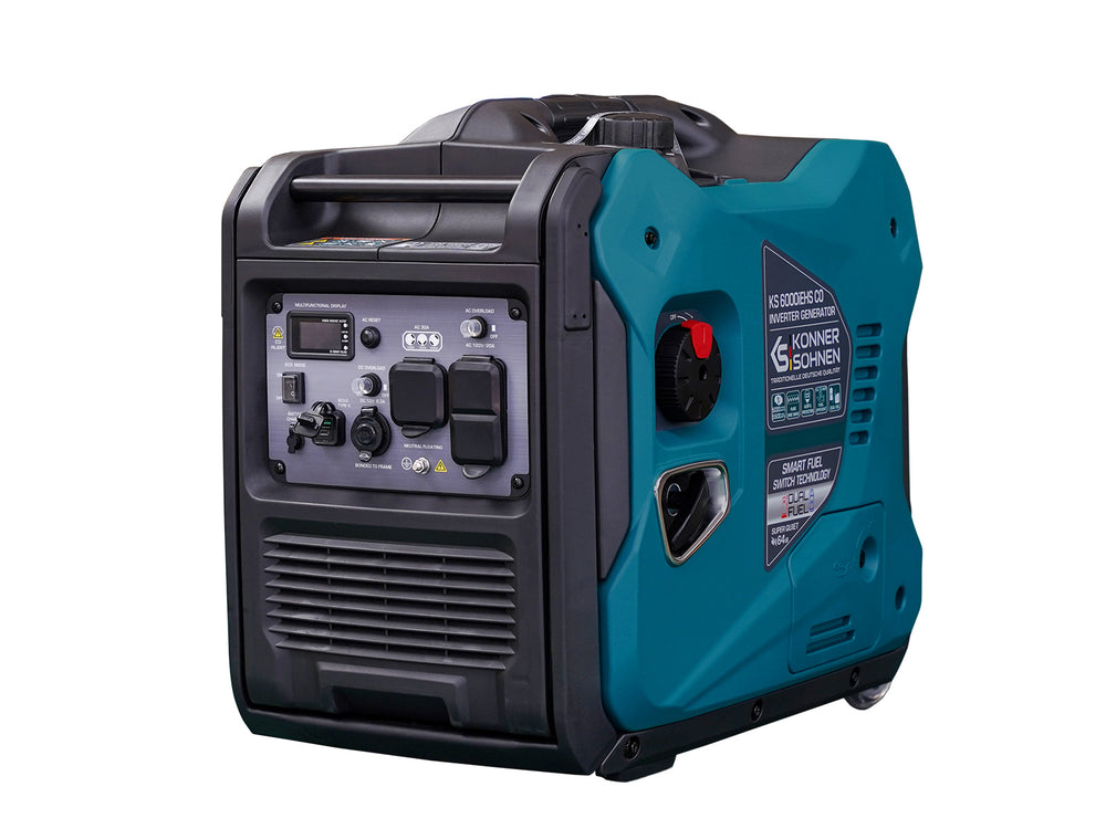 Könner & Söhnen 5500W Portable Inverter Generator | Gasoline, Electric Start, CO Sensor | KS 6000iES CO
