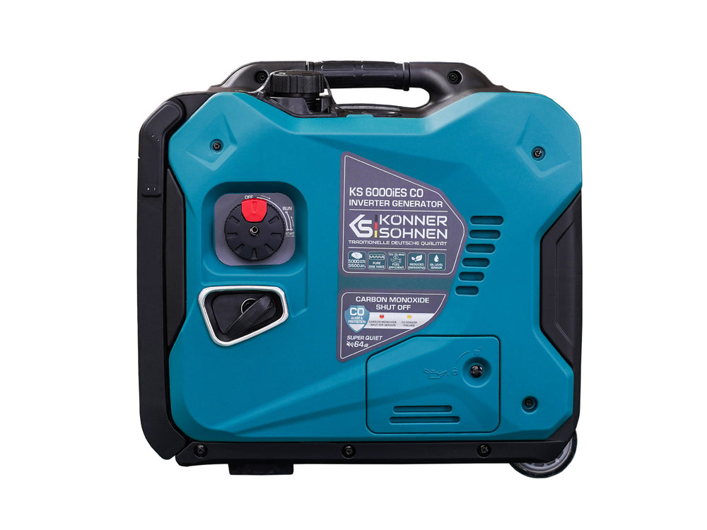 Könner & Söhnen 5500W Portable Inverter Generator | Gasoline, Electric Start, CO Sensor | KS 6000iES CO
