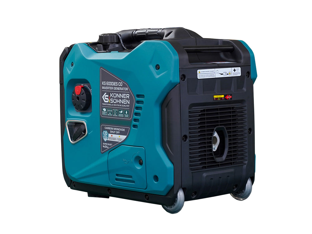 Könner & Söhnen 5500W Portable Inverter Generator | Gasoline, Electric Start, CO Sensor | KS 6000iES CO