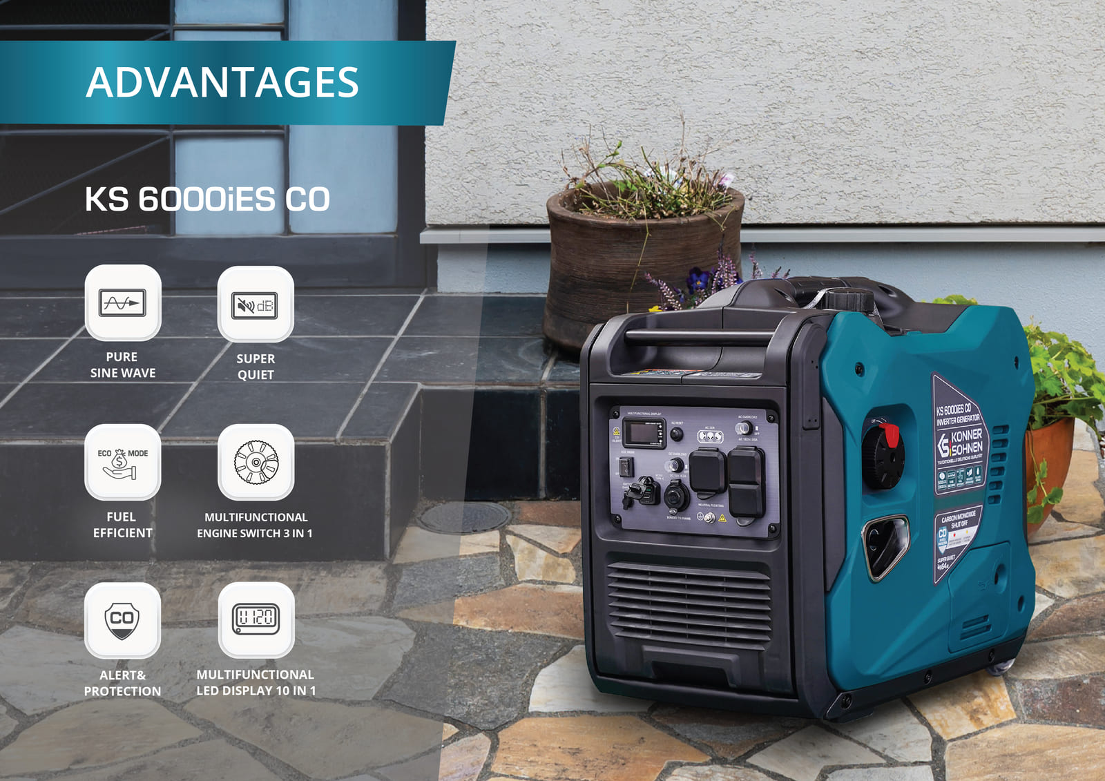 Generador inverter KS 6000iES CO